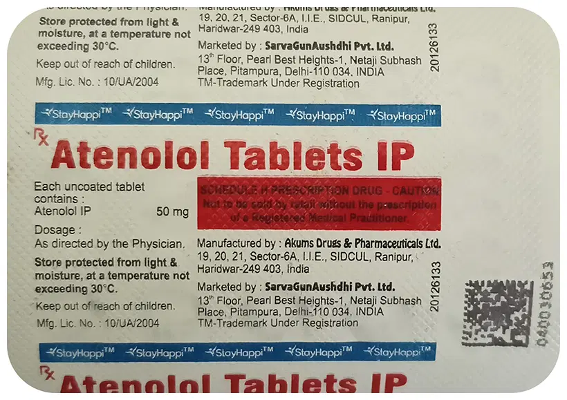 Buy Atenolol for Hypertension (high blood pressure) treatment